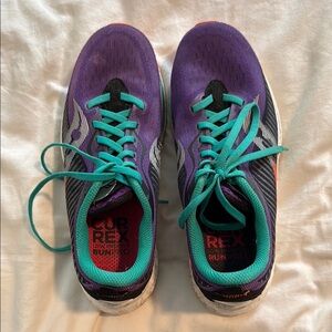 Saucony Purple and Green Athletic Shoes for Running